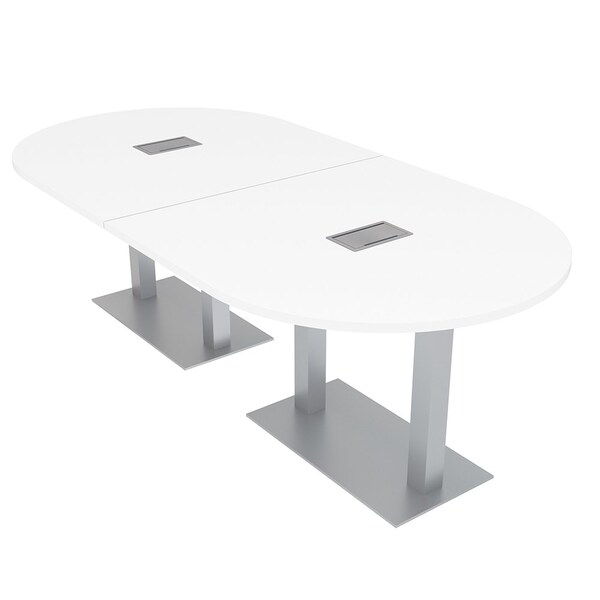45 in W, 96 in L, 29 in H, Engineered Wood Top, White